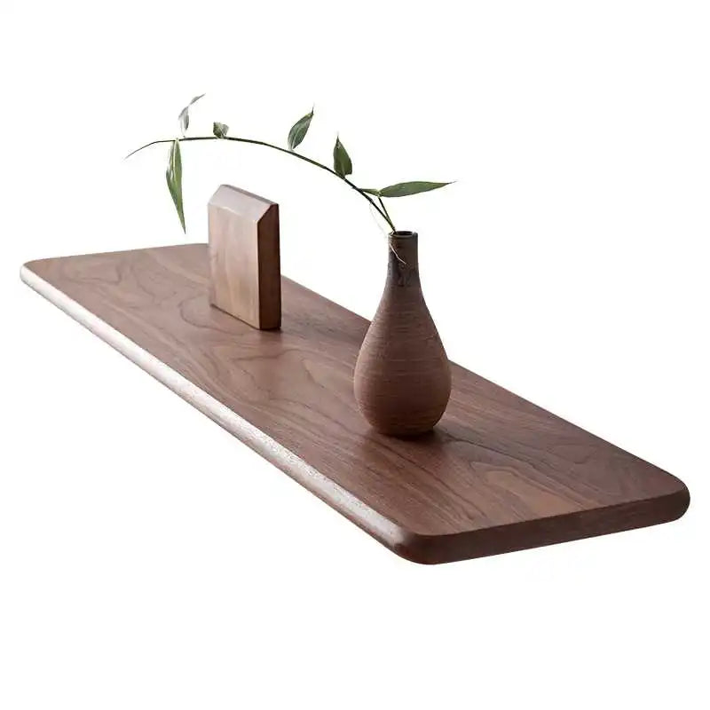 Creative Black Walnut Wall Shelf Solid Wood Storage Rack for Living Room and Bedroom Simple Home Decoration