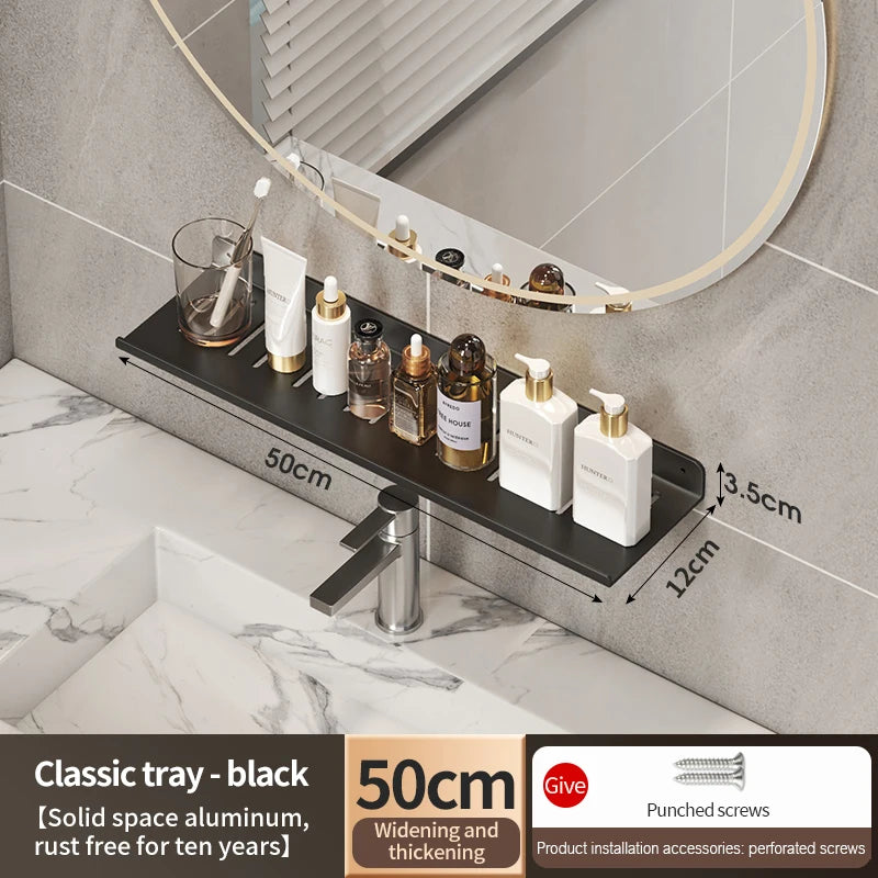bathroom shelf aluminum bathroom rack toilet storage rack toilet kitchen shelf hang on the wall punch-free rack