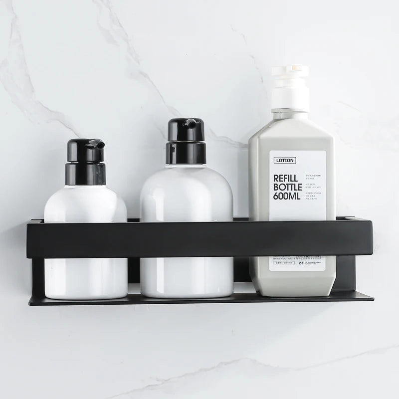 Stainless Steel Shower Rack Organizer Bathroom Storage Shelf Corner Shampoo Holder Wall Mounted Kitchen Hardware Accessories