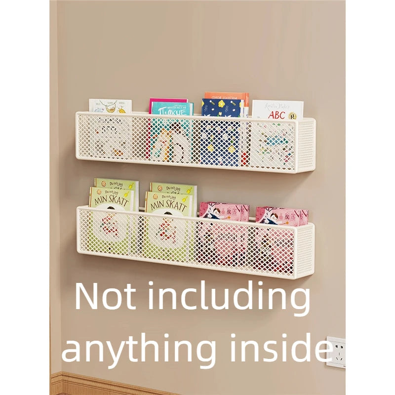 1pc or 2pcs Wall Mounted Storage Rack for Children's Picture Books Behind the Narrow Iron Art Bookcase Door Modern Minimalism