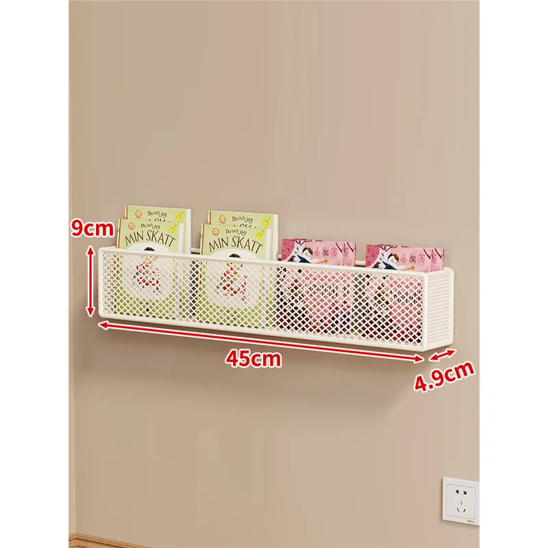 1pc or 2pcs Wall Mounted Storage Rack for Children's Picture Books Behind the Narrow Iron Art Bookcase Door Modern Minimalism