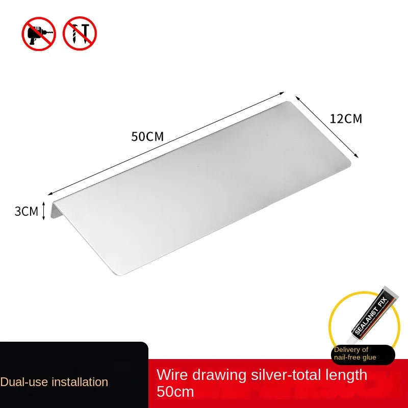 Perforation-free stainless steel wire light luxury bathroom shelf Wall-mounted bathroom toilet cell phone shelf