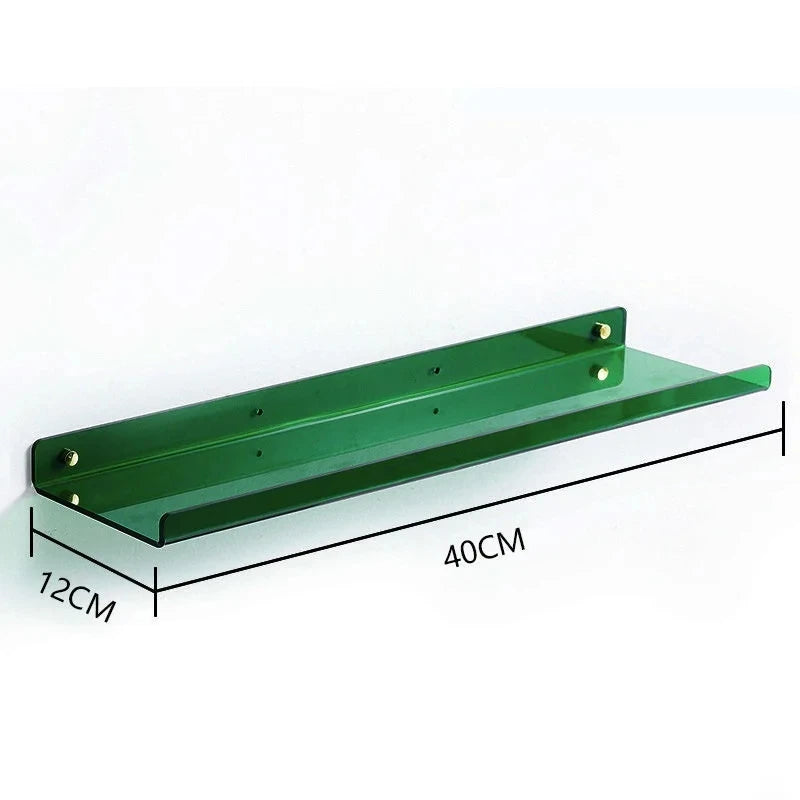 Color Acrylic Wall Mounted Storage Rack Modern Bathroom Living Room Shelves Free Punching Wall Shelf Home Decorative Shelves