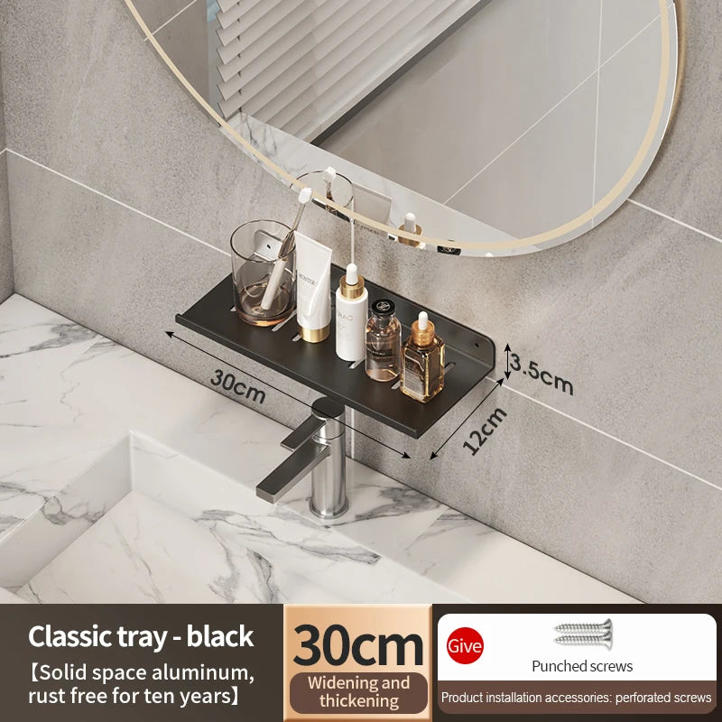 bathroom shelf aluminum bathroom rack toilet storage rack toilet kitchen shelf hang on the wall punch-free rack