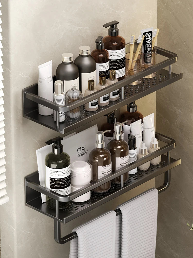 Bathroom Storage Rack Made Of Iron Non Perforated Wall Mounted Storage Rack Home Bathroom Storage Supplies