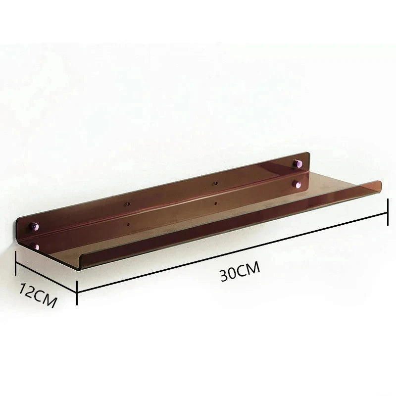 Color Acrylic Wall Mounted Storage Rack Modern Bathroom Living Room Shelves Free Punching Wall Shelf Home Decorative Shelves