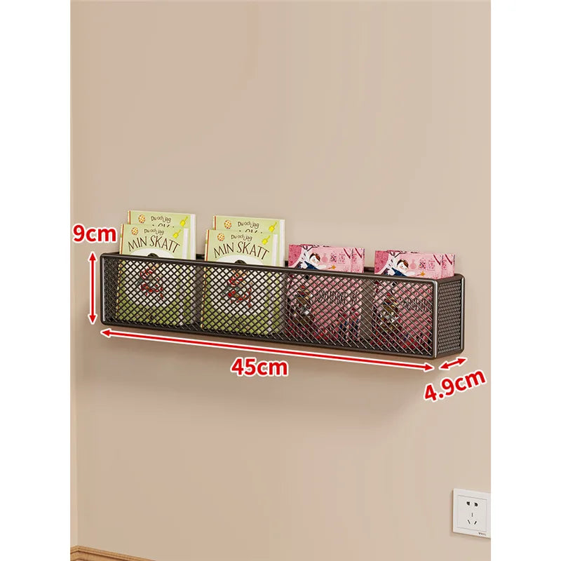 1pc or 2pcs Wall Mounted Storage Rack for Children's Picture Books Behind the Narrow Iron Art Bookcase Door Modern Minimalism