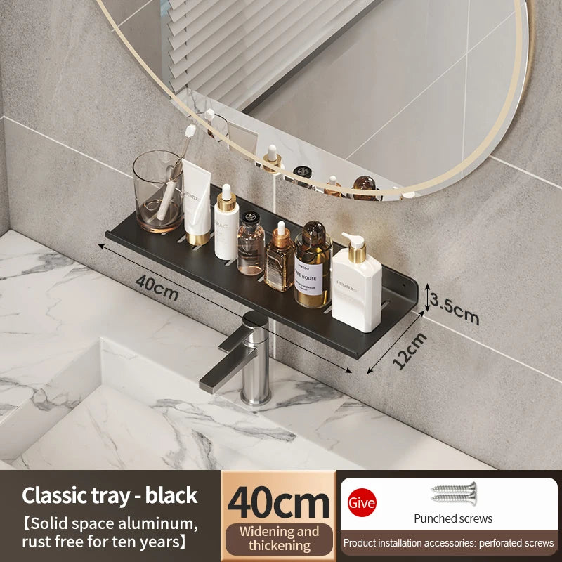 bathroom shelf aluminum bathroom rack toilet storage rack toilet kitchen shelf hang on the wall punch-free rack