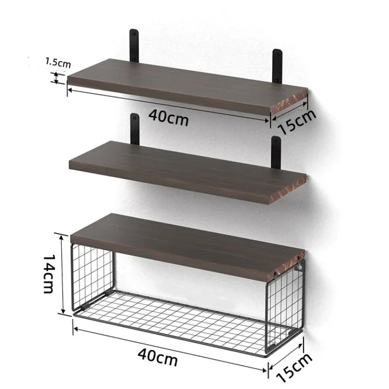 Wall Mounted Shelf with Tissue Holder - Iron Bathroom/Kitchen Organizer, Multi-Layer Storage Rack for Toiletries & Spices