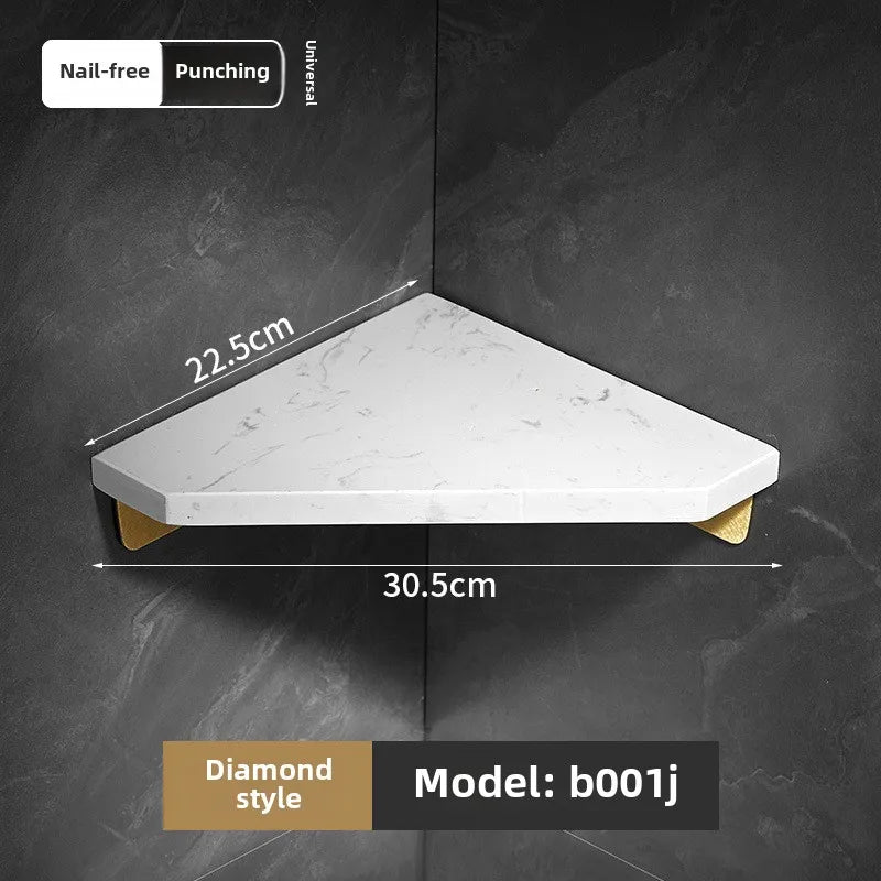 Bathroom marble storage rack wall mounted luxury bathroom corner rack shower room shower triangle basket storage rack
