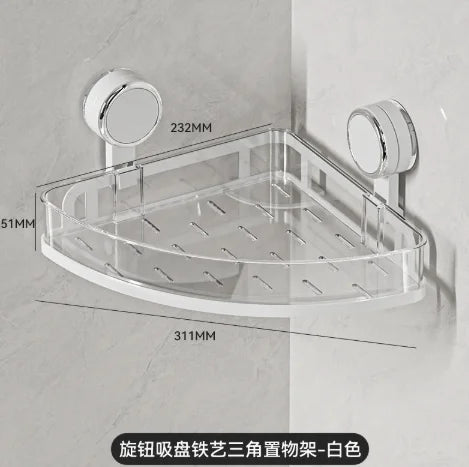 Suction cup bathroom rack non-punching toilet wall-mounted removable storage rack washstand wall hanger