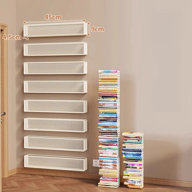 1pc or 2pcs Wall Mounted Storage Rack for Children's Picture Books Behind the Narrow Iron Art Bookcase Door Modern Minimalism