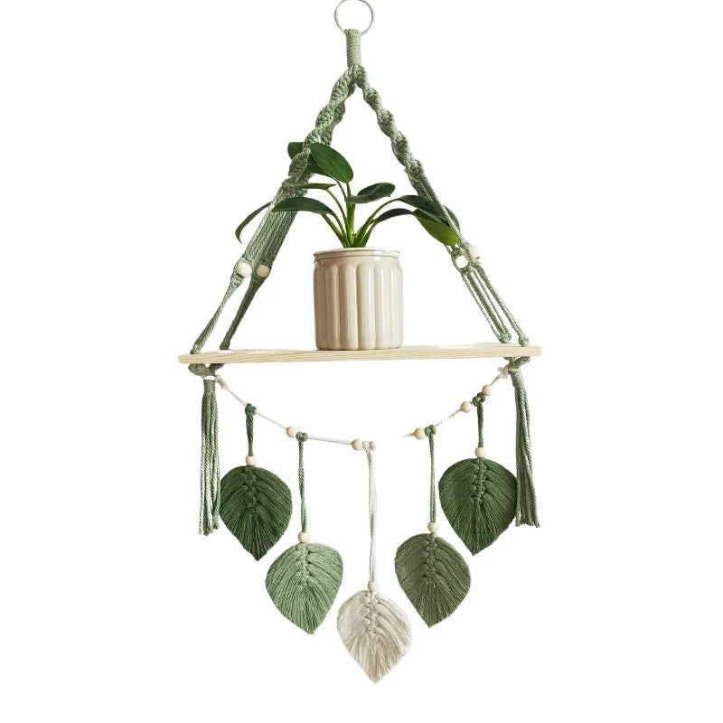 Scandinavian hand-woven tapestry blind box figure storage rack wall decoration flower pot ornaments item storage