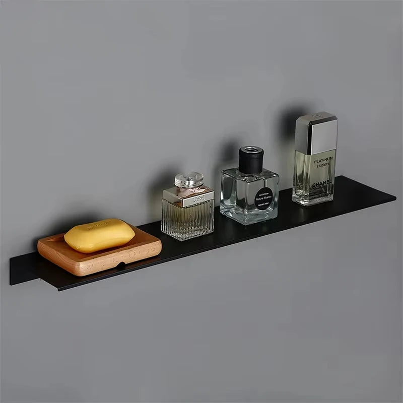 Aluminum Alloy Living Room Floating Shelves Drilling Bedroom Decoration Wall Shelves Bathroom Storage Rack