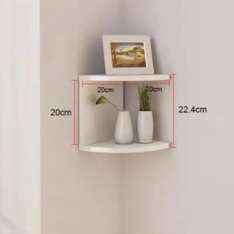 2/4/5 Layers PVC Wooden Corner Shelf Burlywood Storage Shelf Boho Home Decoration Floating Wall Organizer Room Decors Aesthetic