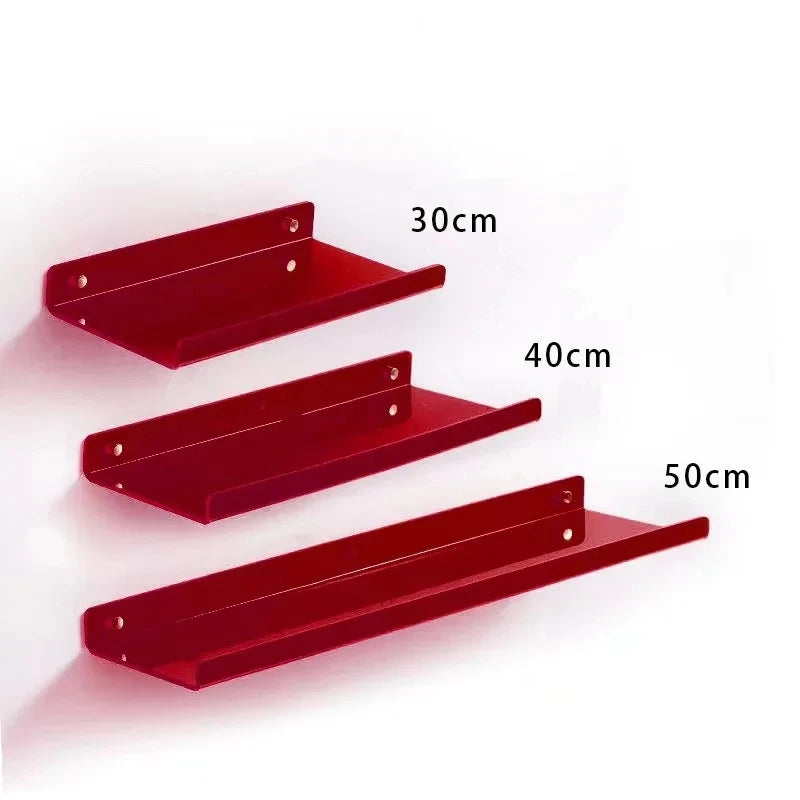 Color Acrylic Wall Mounted Storage Rack Modern Bathroom Living Room Shelves Free Punching Wall Shelf Home Decorative Shelves