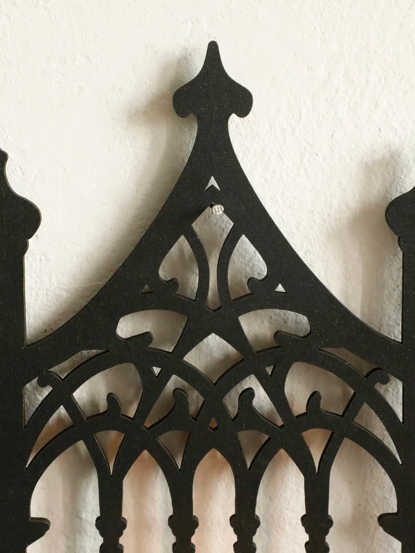 Black Gothic Wooden Shelf Wall Decor Hollow Vintage Fence shape Wall Hanging Decor Floating Shelves Crystal Holder Room Decor