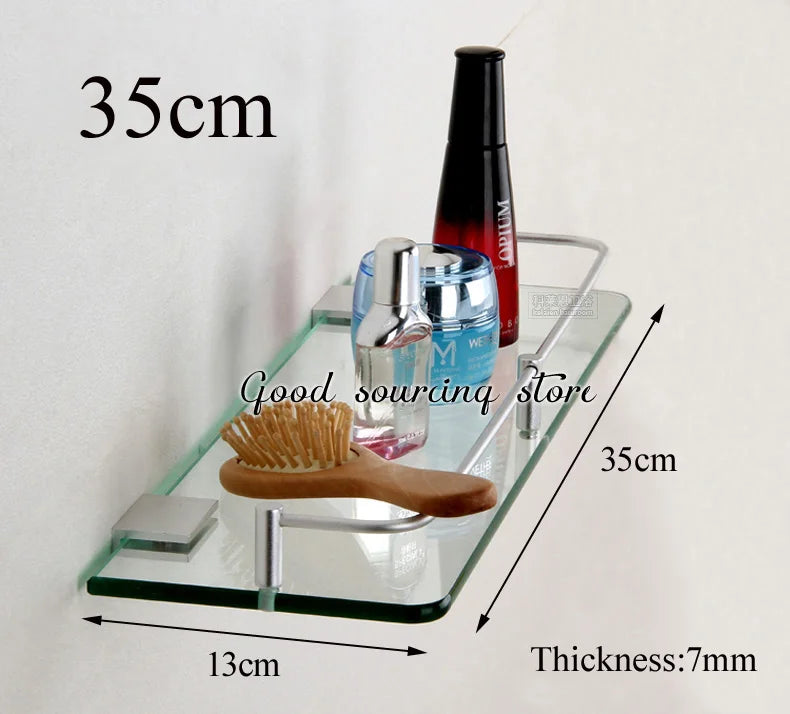 20 25 30 35 40 45 50cm single tier wall toilet glass bathroom shelf