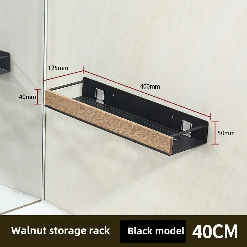 Black Bathroom Corner Shelves Kitchen Wall Shelf Shower Bath Shampoo Storage Rack Bathroom Accessories 40-60cm