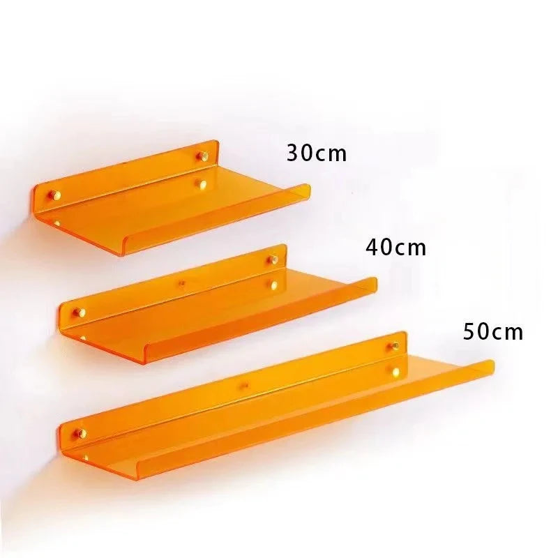 Color Acrylic Wall Mounted Storage Rack Modern Bathroom Living Room Shelves Free Punching Wall Shelf Home Decorative Shelves