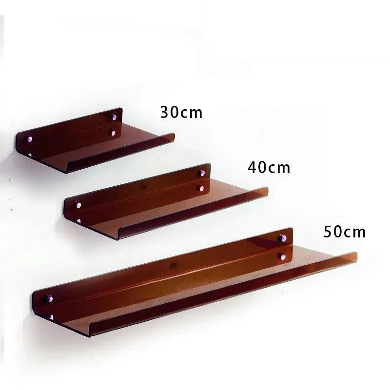 Color Acrylic Wall Mounted Storage Rack Modern Bathroom Living Room Shelves Free Punching Wall Shelf Home Decorative Shelves