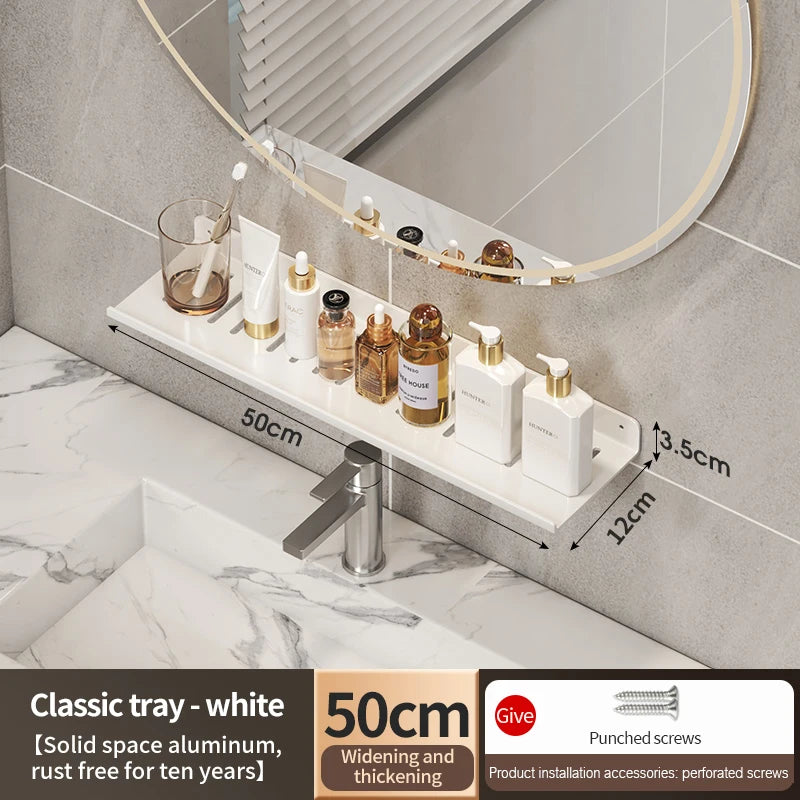 bathroom shelf aluminum bathroom rack toilet storage rack toilet kitchen shelf hang on the wall punch-free rack