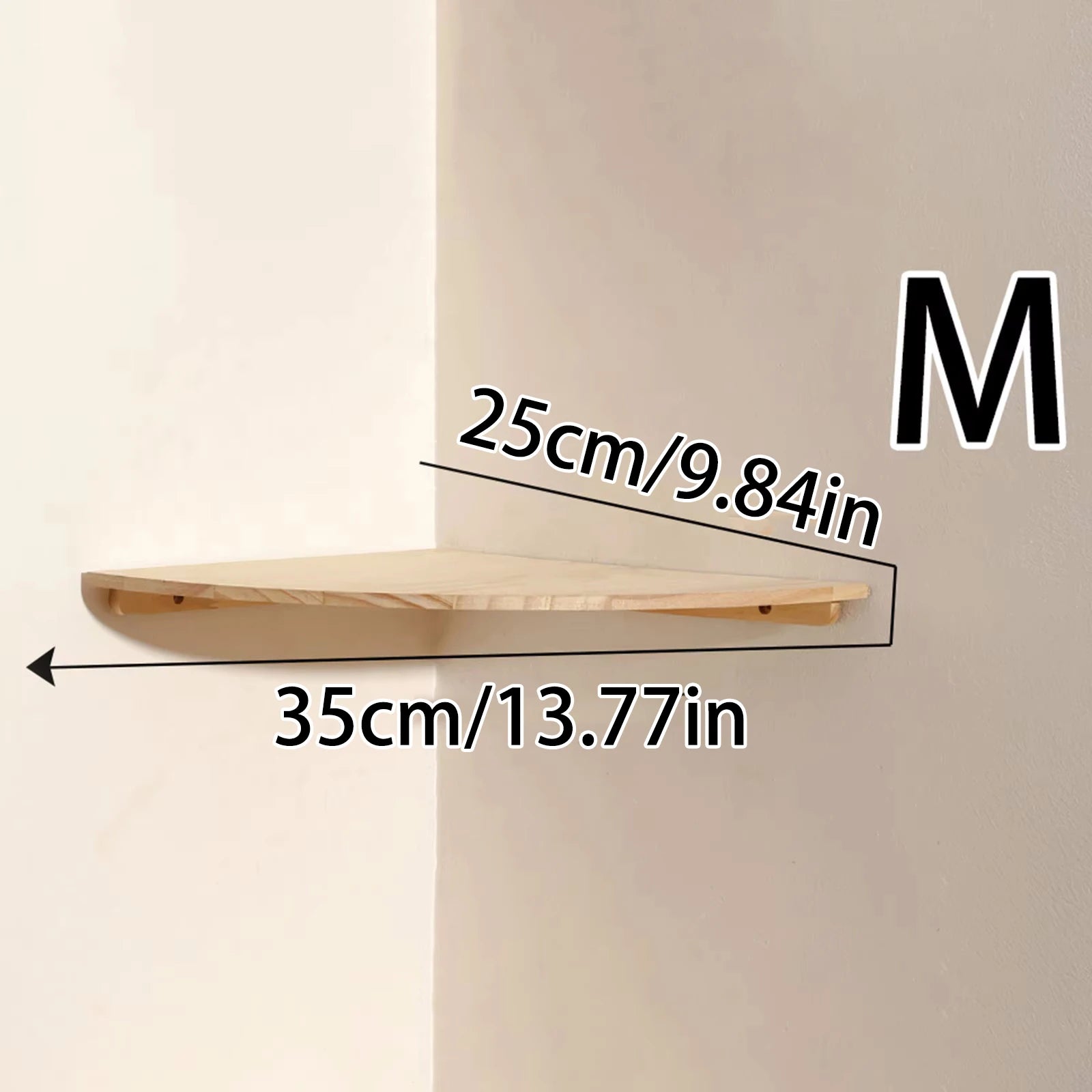 Wall Corner Shelves Wood Floating Wall Shelf Round End Wall Mounted Floating Corner Shelf for Bedroom Living Room and Kitchen