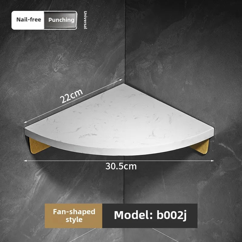 Bathroom marble storage rack wall mounted luxury bathroom corner rack shower room shower triangle basket storage rack