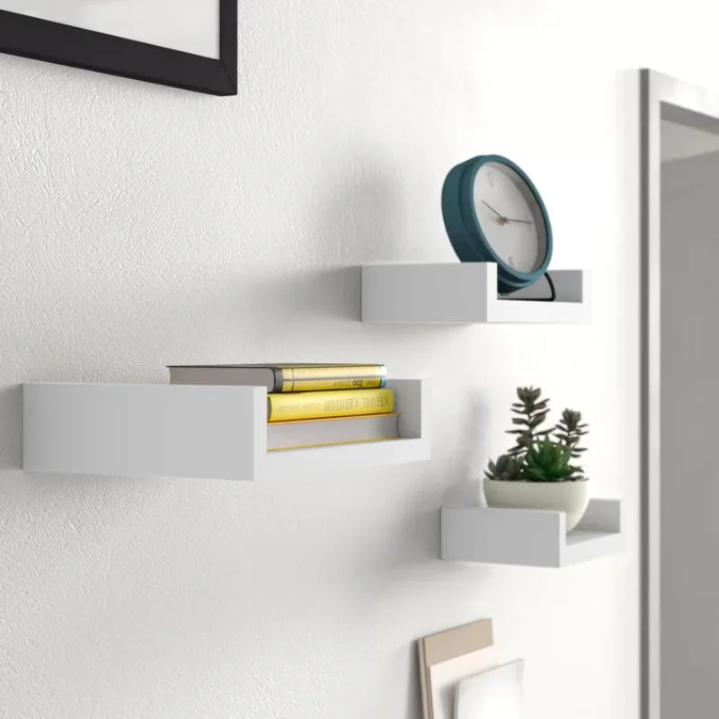 Wood Floating Wall Self  Kitchen Organizer Wall Shelves Book Shelf Wall Decor Home Storage Wall Shelfing Bag Display Art Decor