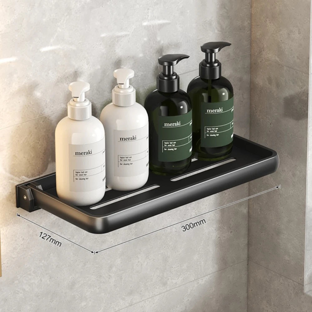 Bathroom Shelf，Shower Drain Storage Shelf ， kitchen wall shelves， 티비，No Drill Aluminum Storage Rack Toilet Shelves，bath rack