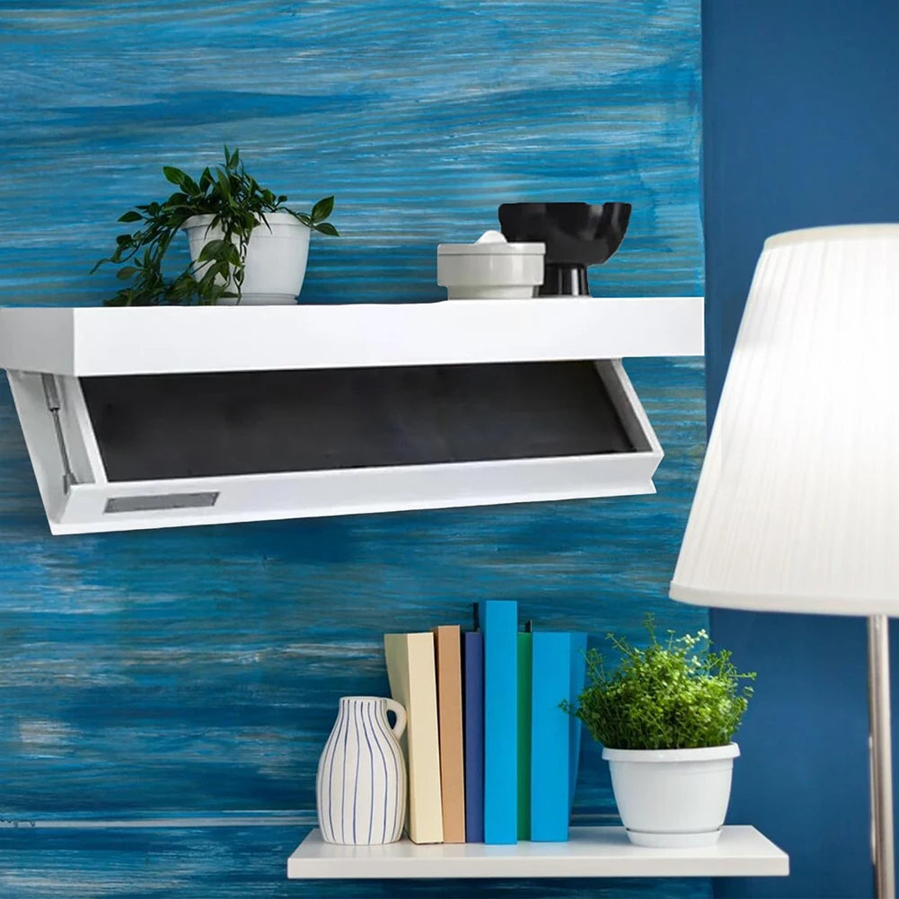 Wall-Mounted Storage Rack Wooden Concealed Floating Shelf Hidden Magic Flap Display Stands with Secret Compartment Home Decor