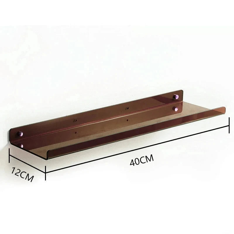 Color Acrylic Wall Mounted Storage Rack Modern Bathroom Living Room Shelves Free Punching Wall Shelf Home Decorative Shelves