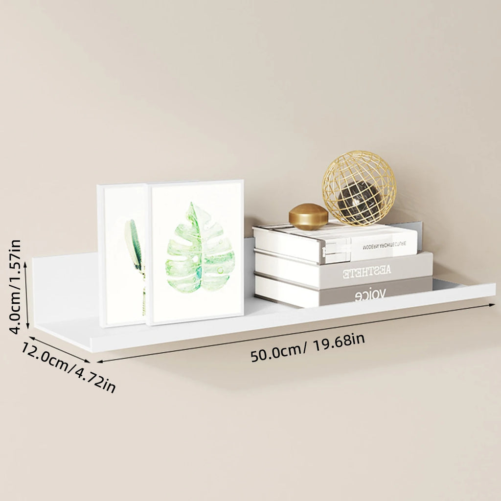 Aluminum Alloy Living Room Floating Shelves No Drilling Bedroom Decoration Wall Shelves Bathroom Shelf Books Plants Ledge