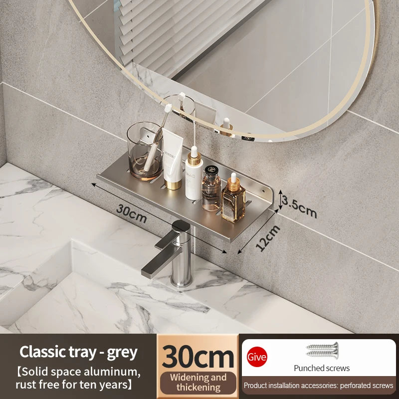 bathroom shelf aluminum bathroom rack toilet storage rack toilet kitchen shelf hang on the wall punch-free rack