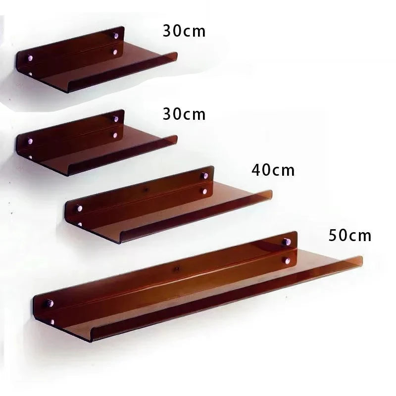Color Acrylic Wall Mounted Storage Rack Modern Bathroom Living Room Shelves Free Punching Wall Shelf Home Decorative Shelves