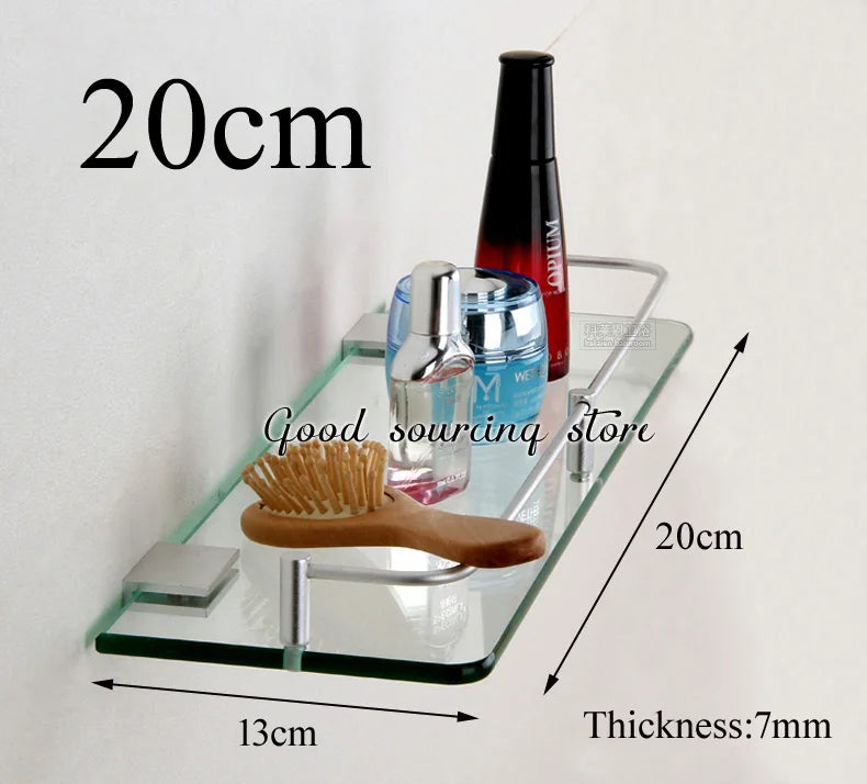 20 25 30 35 40 45 50cm single tier wall toilet glass bathroom shelf