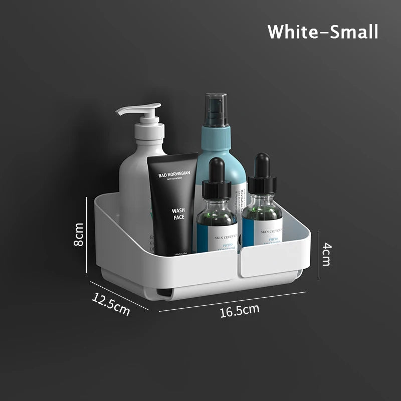Self Adhesive Bathroom Shelves Wall Mounted Storage Rack Box Toilet Washstand Punch Free Shampoo Holder Bathroom Accessories