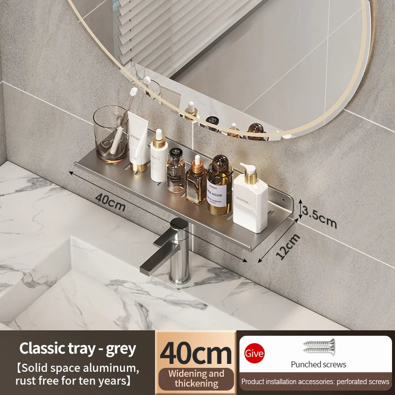 bathroom shelf aluminum bathroom rack toilet storage rack toilet kitchen shelf hang on the wall punch-free rack
