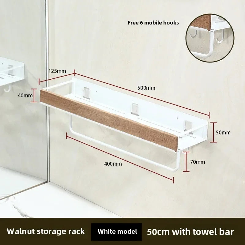 Black Bathroom Corner Shelves Kitchen Wall Shelf Shower Bath Shampoo Storage Rack Bathroom Accessories 40-60cm
