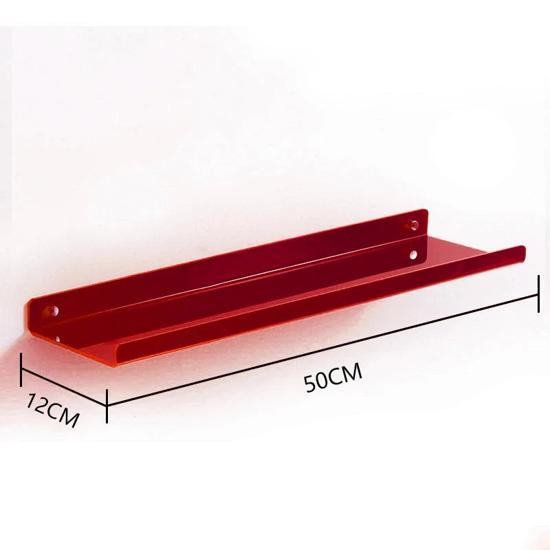 Color Acrylic Wall Mounted Storage Rack Modern Bathroom Living Room Shelves Free Punching Wall Shelf Home Decorative Shelves