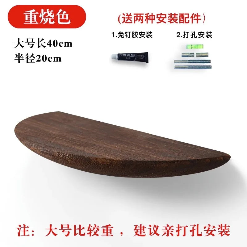 Solid Wood Storage Rack Punch-Free Partition Wall-Mounted Bedroom Living Room Background Wall Projector Rack