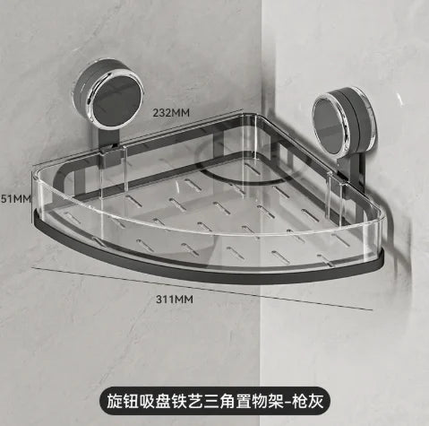Suction cup bathroom rack non-punching toilet wall-mounted removable storage rack washstand wall hanger