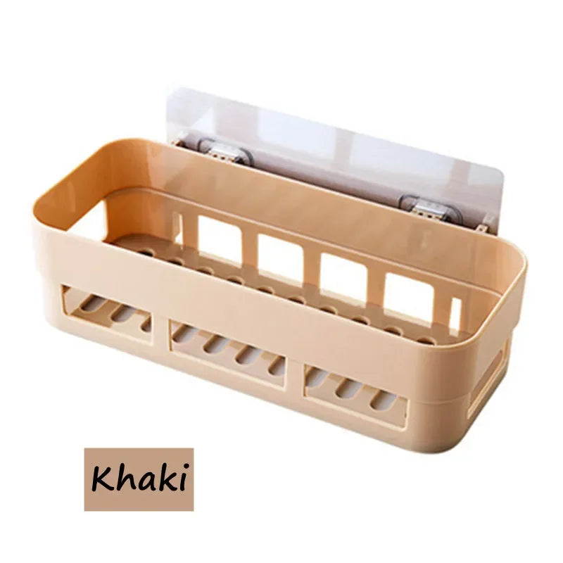 3M Self Adhesive Storage Rack Kitchen Bathroom Wall Storage Shelf Hanging Rack Corner Basket Holder Organizer Home Decoration
