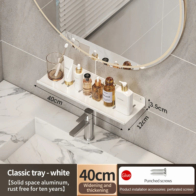 bathroom shelf aluminum bathroom rack toilet storage rack toilet kitchen shelf hang on the wall punch-free rack