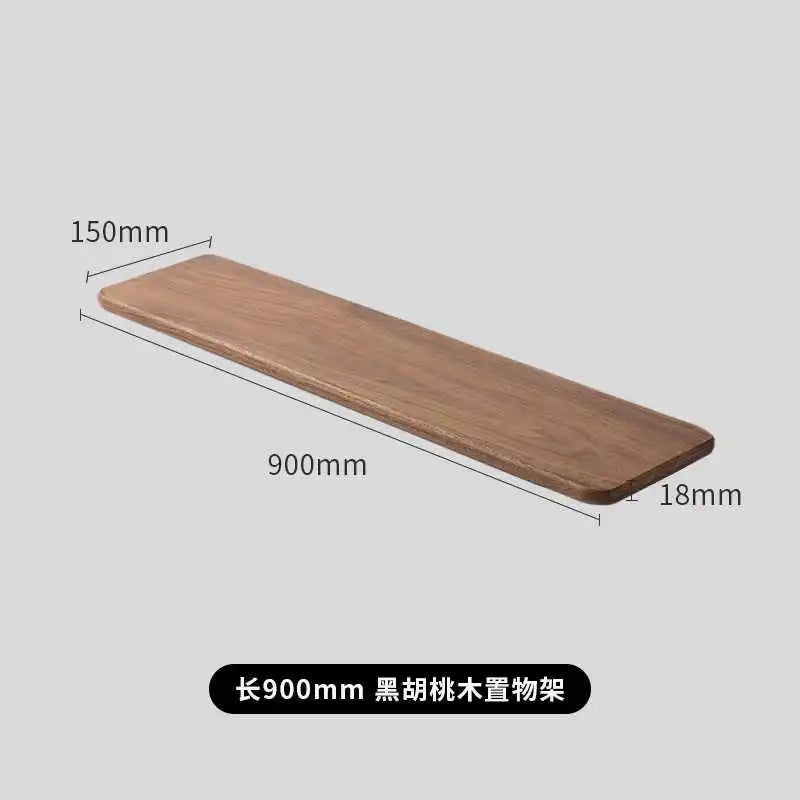 Creative Black Walnut Wall Shelf Solid Wood Storage Rack for Living Room and Bedroom Simple Home Decoration