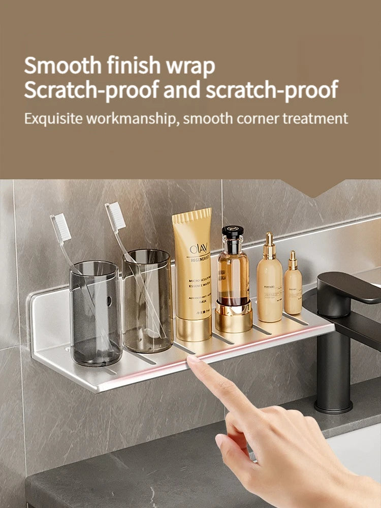bathroom shelf aluminum bathroom rack toilet storage rack toilet kitchen shelf hang on the wall punch-free rack