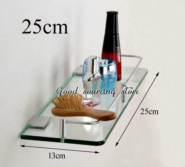 20 25 30 35 40 45 50cm single tier wall toilet glass bathroom shelf