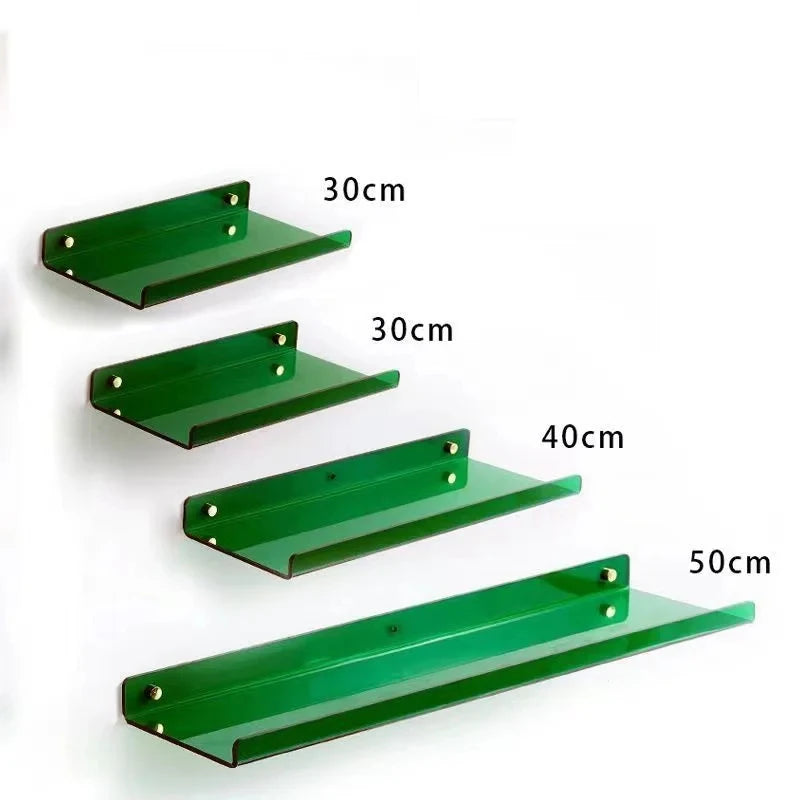 Color Acrylic Wall Mounted Storage Rack Modern Bathroom Living Room Shelves Free Punching Wall Shelf Home Decorative Shelves