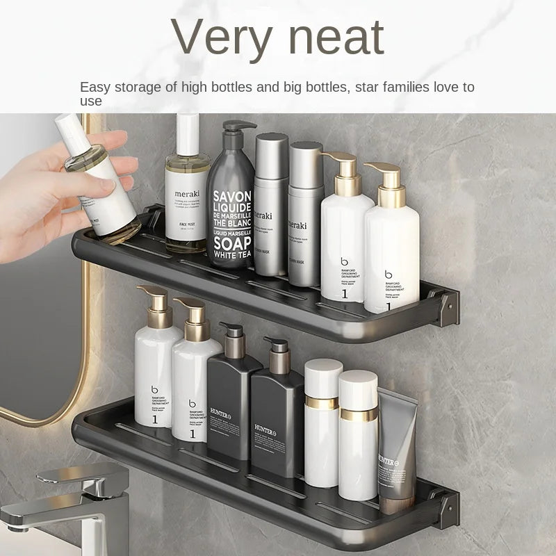 Bathroom Shelf，Shower Drain Storage Shelf ， kitchen wall shelves， 티비，No Drill Aluminum Storage Rack Toilet Shelves，bath rack