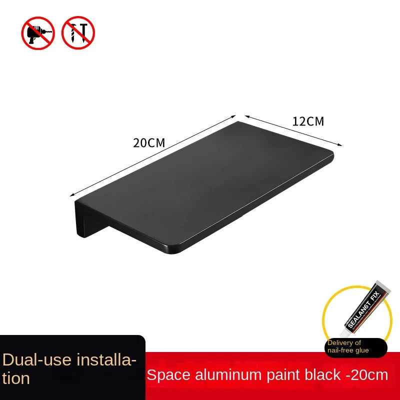 Perforation-free stainless steel wire light luxury bathroom shelf Wall-mounted bathroom toilet cell phone shelf